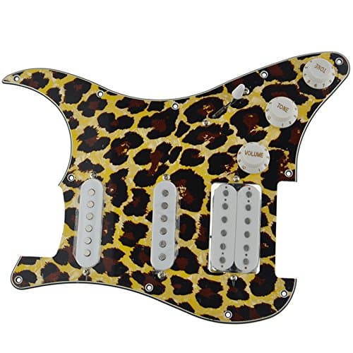 Loaded Pre-Wired HSS Pickguard Scratchplate for Fender Strat Guitar Replacement Parts Leopard Surface