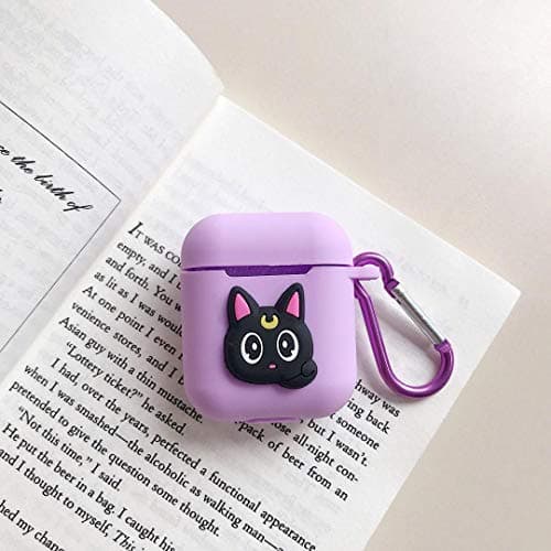 The Garnish Gripper Airpods Case Cover Cute Cartoon Design with Keychain | Protective Premium Silicone Anti-Lost Dust-Proof & Shock Resistant | Purple