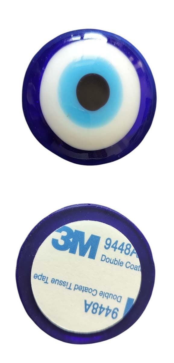 Nazar Battu 40mm Handmade Evil Eye Glass Bead Vastu Charm with 3M EVA Sticker | Brings Good Luck, Protection for Home, Office, Shop, Factory | No Drilling | Damage-Free Installation