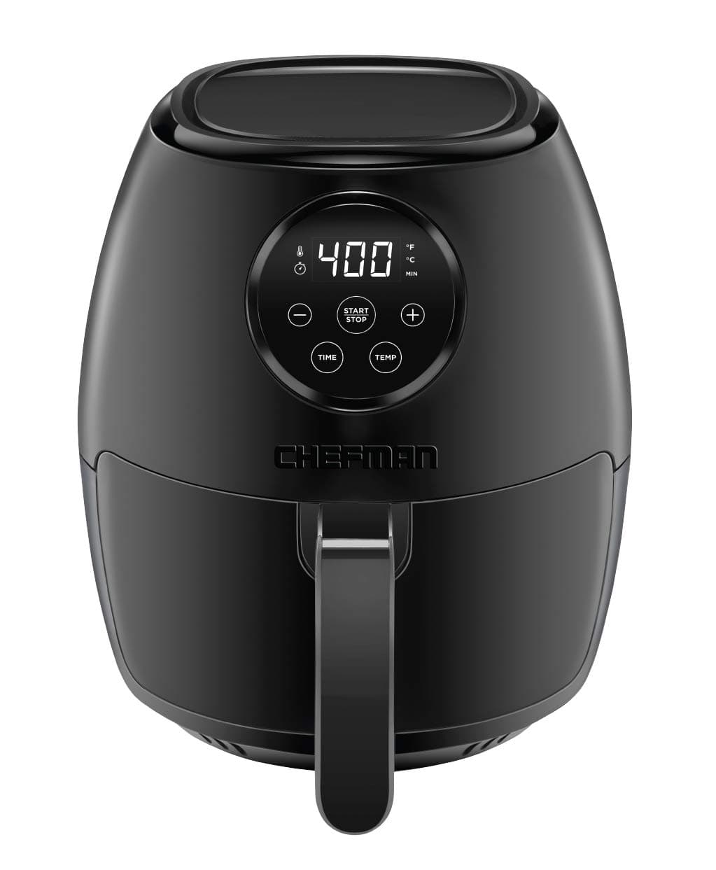 CHEFMAN Small Air Fryer Healthy Cooking, 3.6 Qt, User Friendly, Nonstick, Digital Touch Screen, Dishwasher Safe Basket, w/ 60 Minute Timer & Auto Shutoff, Matte Black, Cookbook Included