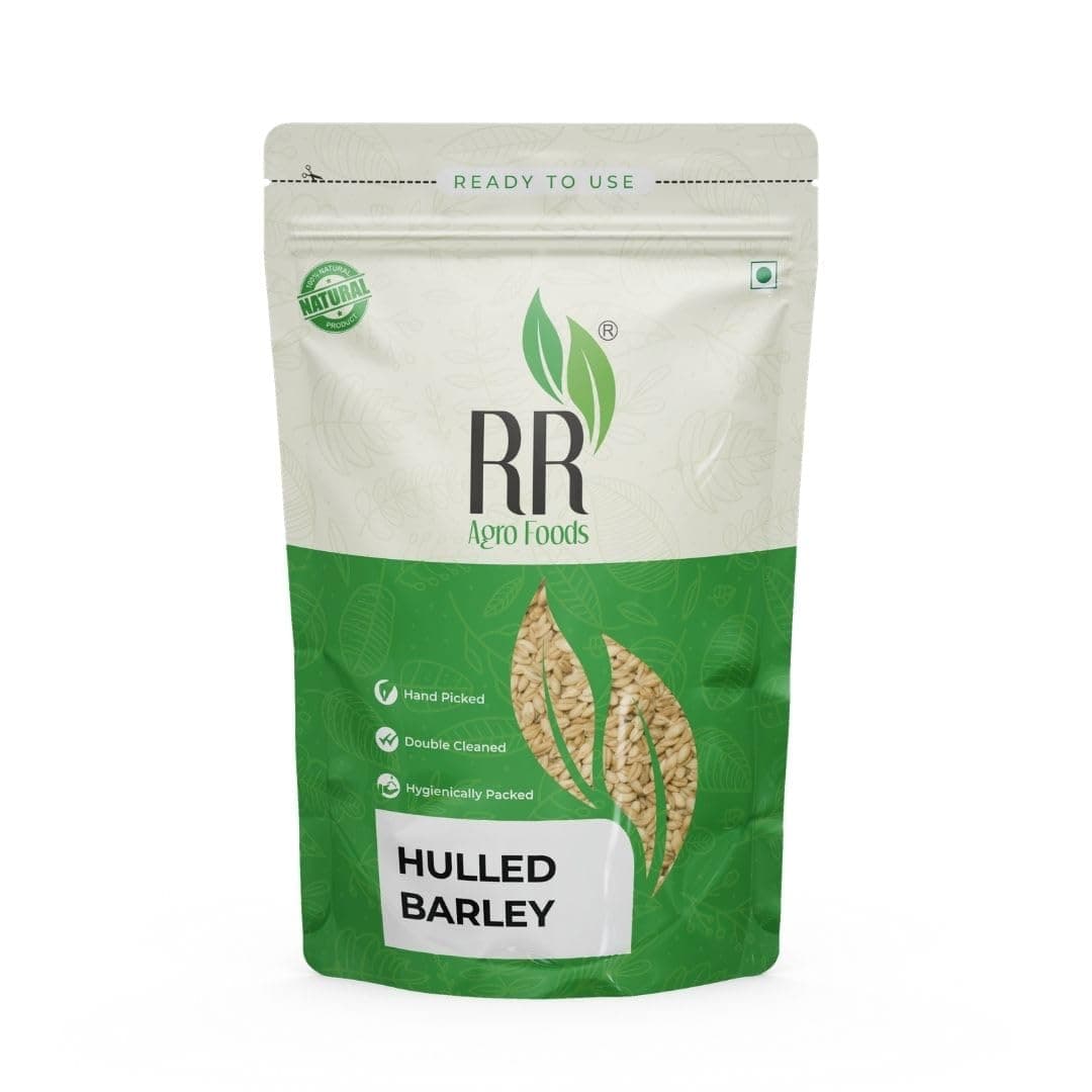 R R AGRO FOODS Hulled Barley 500 GM | Naturally Processed | Barley Without Husk Pack of 1