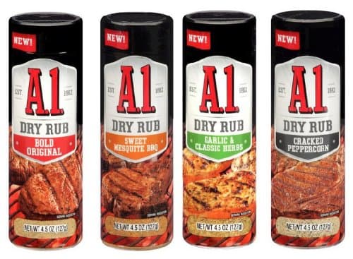 A.1. Dry Rubs: Garlic & Classic Herbs, Cracked Peppercorn, Bold Original, and Sweet Mesquite BBQ