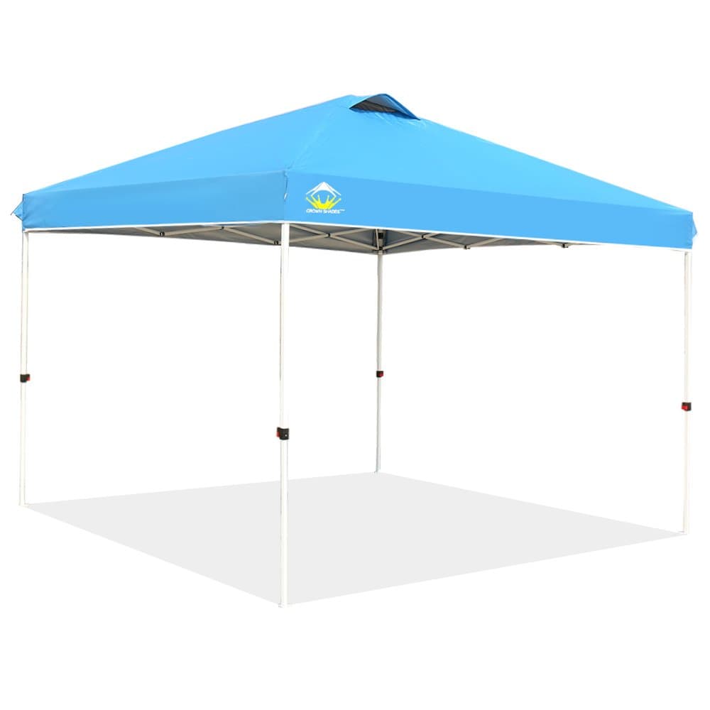 CROWN SHADES 10ft x 10ft Outdoor Pop up Portable Shade Instant Folding Canopy with Carry Bag, Sky