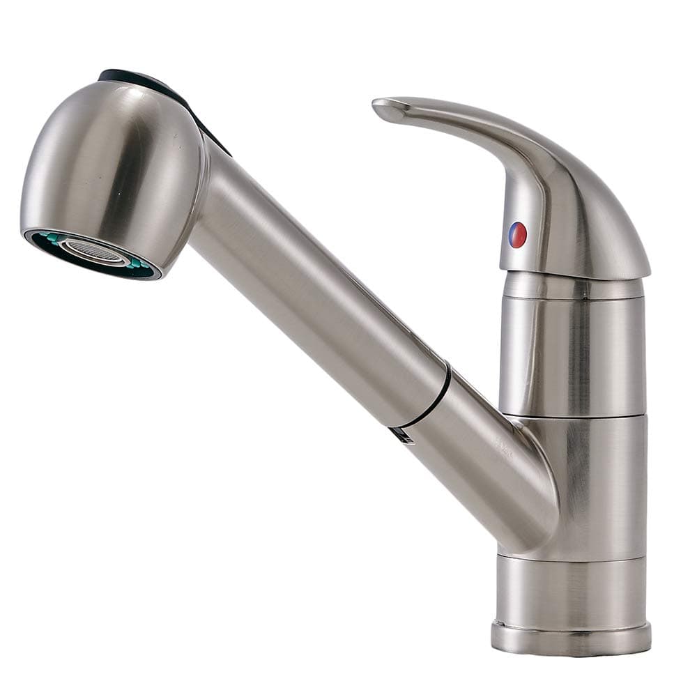 VCCUCINE Commercial Stainless Steel Single Handle Pull Out Sprayer Brushed Nickel Kitchen Faucet, Small Pull Down Bar Sink