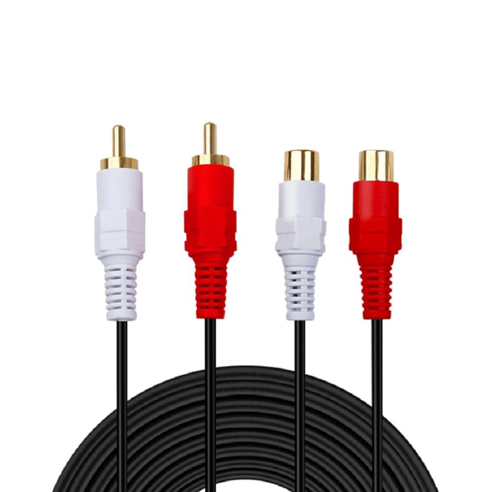 2 RCA Extension Cable,Gold Plated 2 RCA Male to Female Stereo Audio Extension Cable (16.5ft)