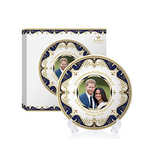 Royal Heritage H.R.H Harry and Meghan Markle Wedding Commemorative Plate, Fine China, Multi-Colour, 11 x 11 x 2 cm