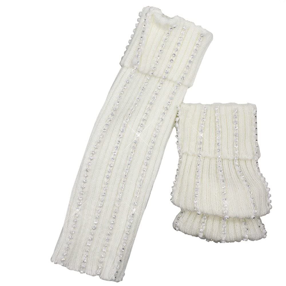 Michael Ankle Socks Fashion Crystal Socks Handmade,for Adult Teenager Sock Cover Cuffs Costumes Accessories, White, One Size, White, One Size