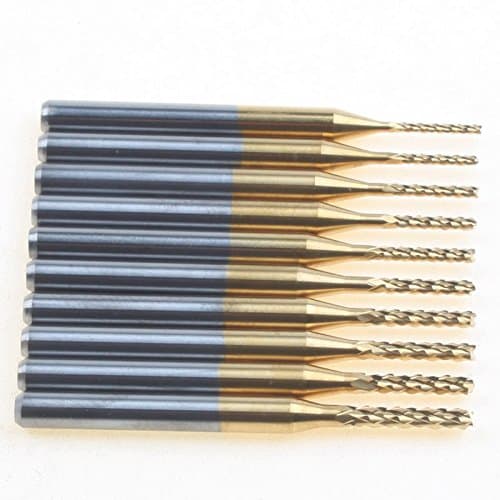 10pcs Titanium carbide cutter 0.9mm-1.8mm End Mill Engraving Bits CNC Rotary Burrs Set