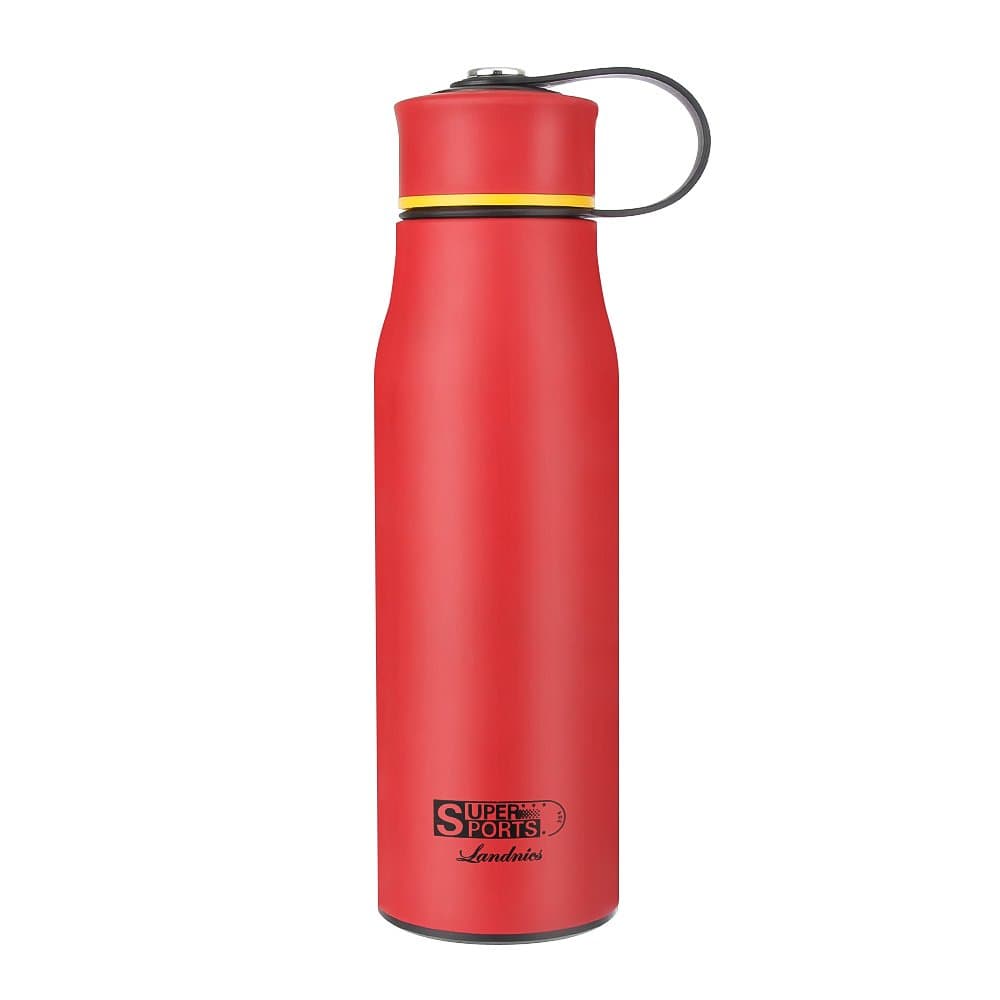 Landnics Water Bottle, Stainless Steel Bottles 520ml(18.3oz), 12 Hrs Hot, 24 Hrs Cold Vacuum Double Wall Thermos, BPA Free Vacuum Drink Flasks for Kids, Adults, Camping, Hiking, Office (Red)