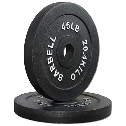 Deltech Fitness Compact 45 lb Cast Iron Olympic Weight Plate Pair