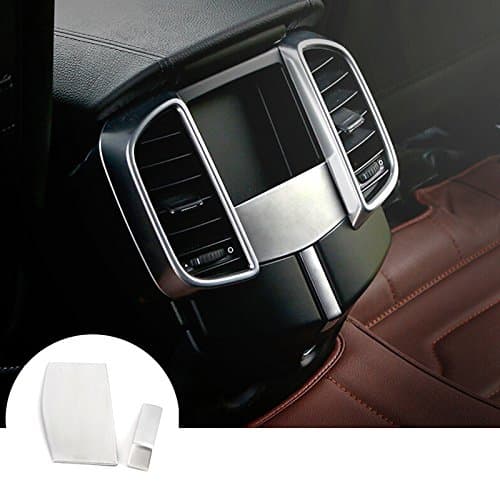 CROTRIM Silver Inner Rear Air Vent Outlet Trim Cover 2pcs for Porsche Cayenne 2011-2016