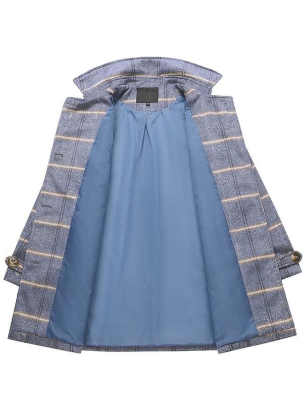 Rasujie Womens Pea Coat Double Breasted Wool Coat Long Winter Trench Coat with Belt