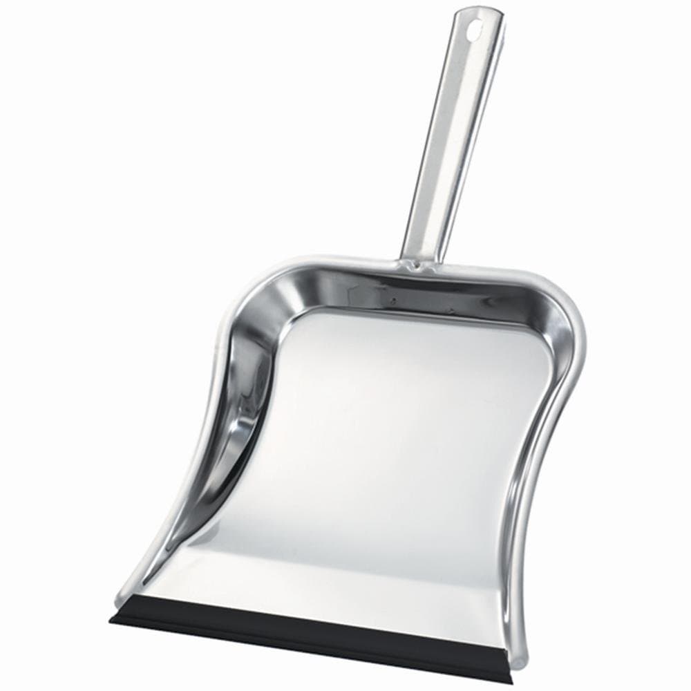 Metal Dustpan with Lip, Stainless-Steel/Silver, 23 x 22 x 30 cm