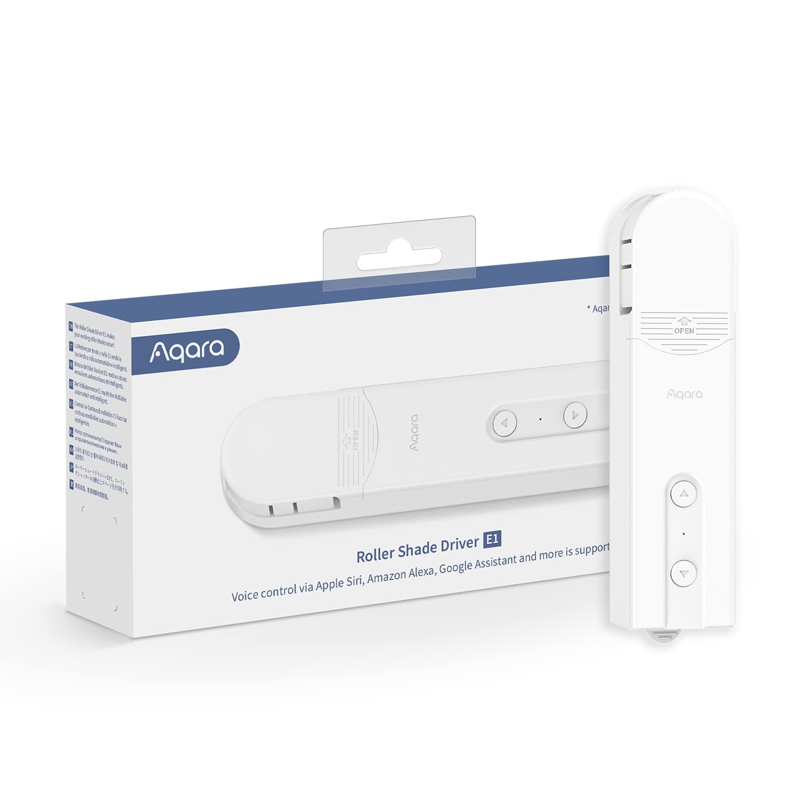 Roller Shade Driver E1, Requires Aqara HUB, Smart Blind Motor with Schedule and Voice Control, Rechargeable with Long Battery Life, Compatible with HomeKit, Alexa, Google Assistant, and IFTTT