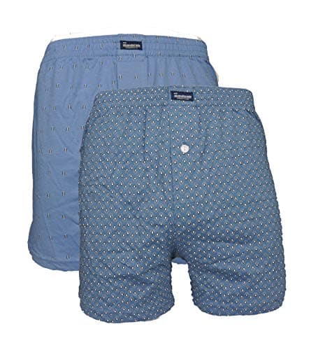 Abanderado - Men's 2-Pack 100% Cotton Loose Boxers Open Fly Underwear - Blue, 60/2X