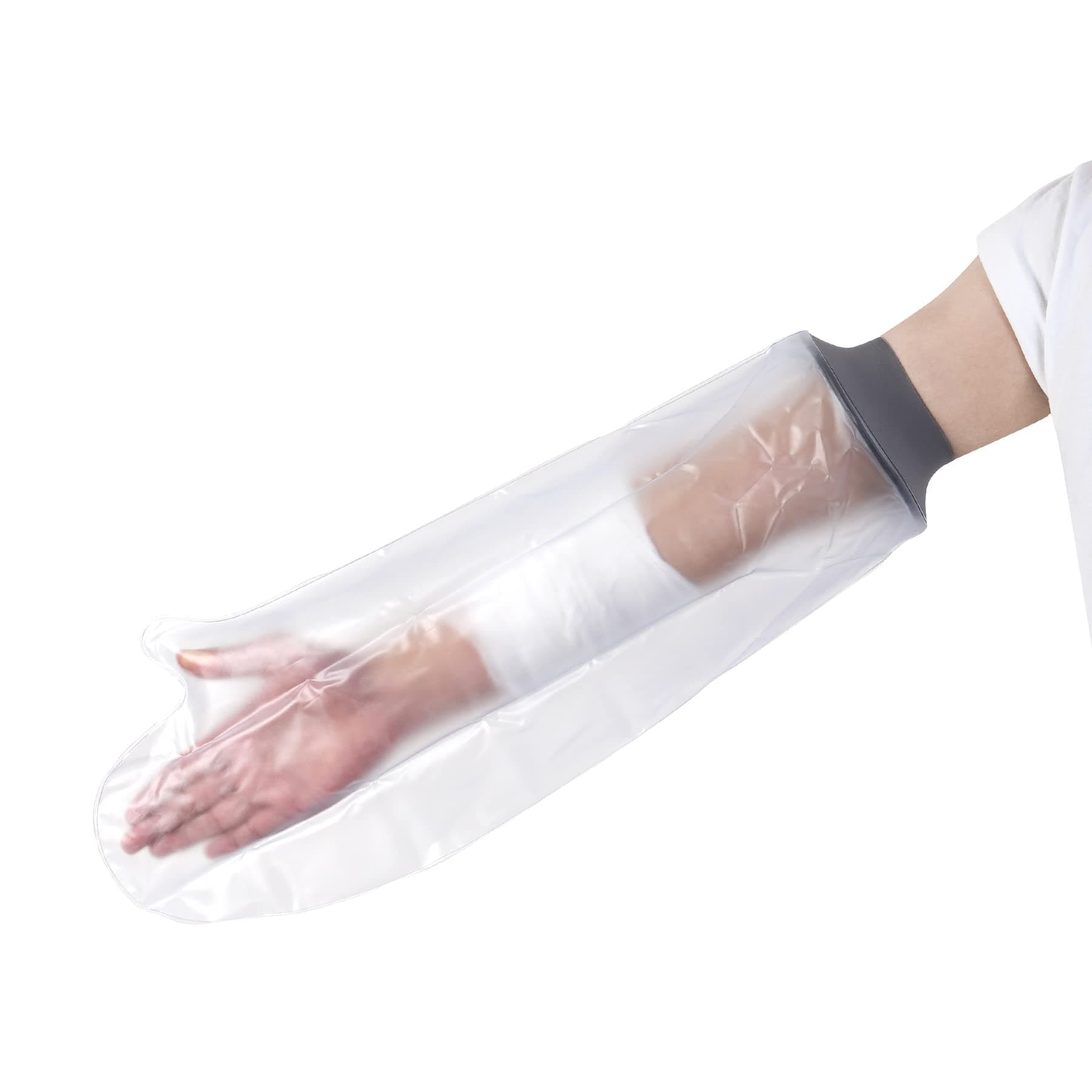 Waterproof Adult Short Arm Cast Cover for Shower, Bath - Reusable Cast and Bandage Protector - Watertight Protection for Broken Arm, Hand, Finger, Wrist (Grey)