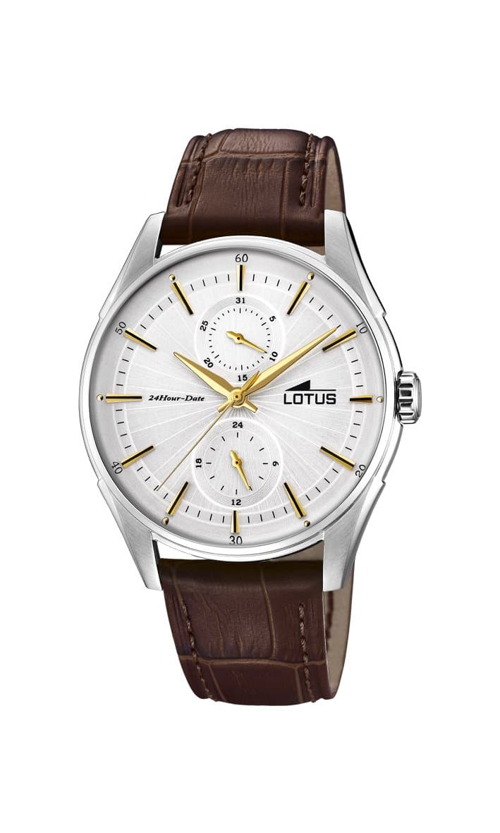 Lotus Watches Mens Multi dial Quartz Watch with Leather Strap 18523/1