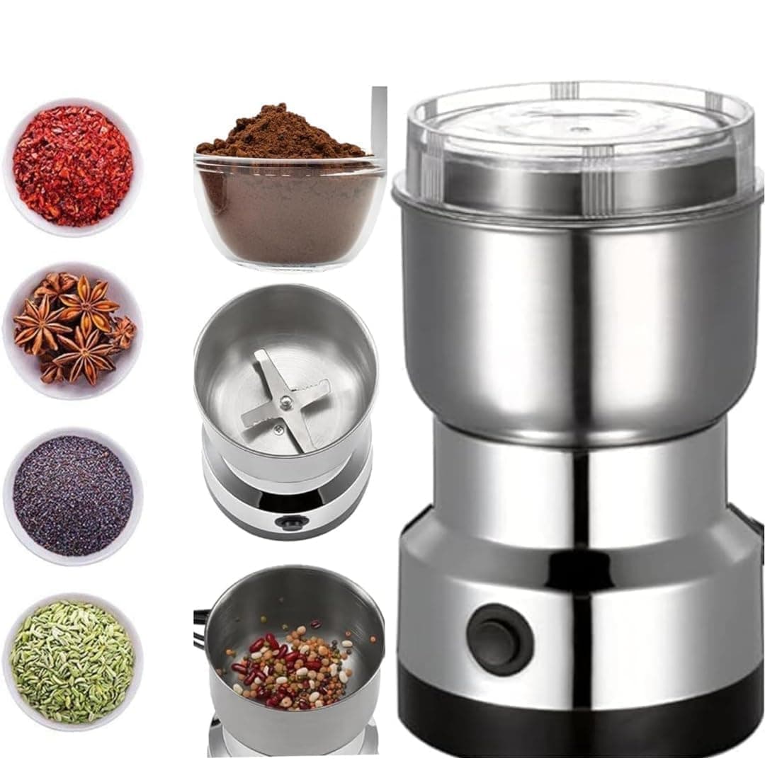 Wancle Stainless Steel Nima Spice Coffee Grinder, Dry Masala Mixer Mini (Silver) (Mix)
