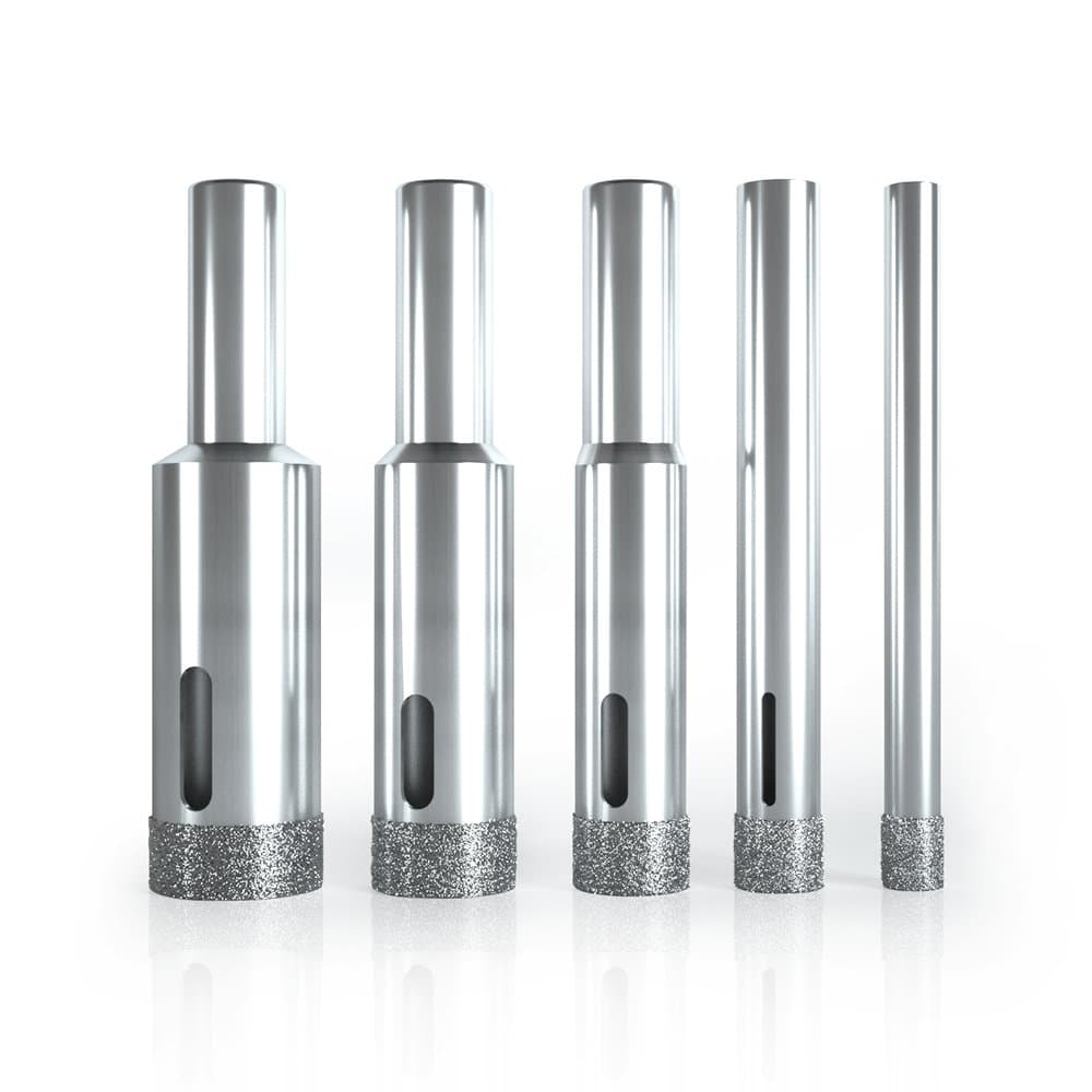 Mopha Diamond Drill Bit- 5 Piece- Grit Hole Saw Drill Bit Set for Porcelain Tile Granite Glass