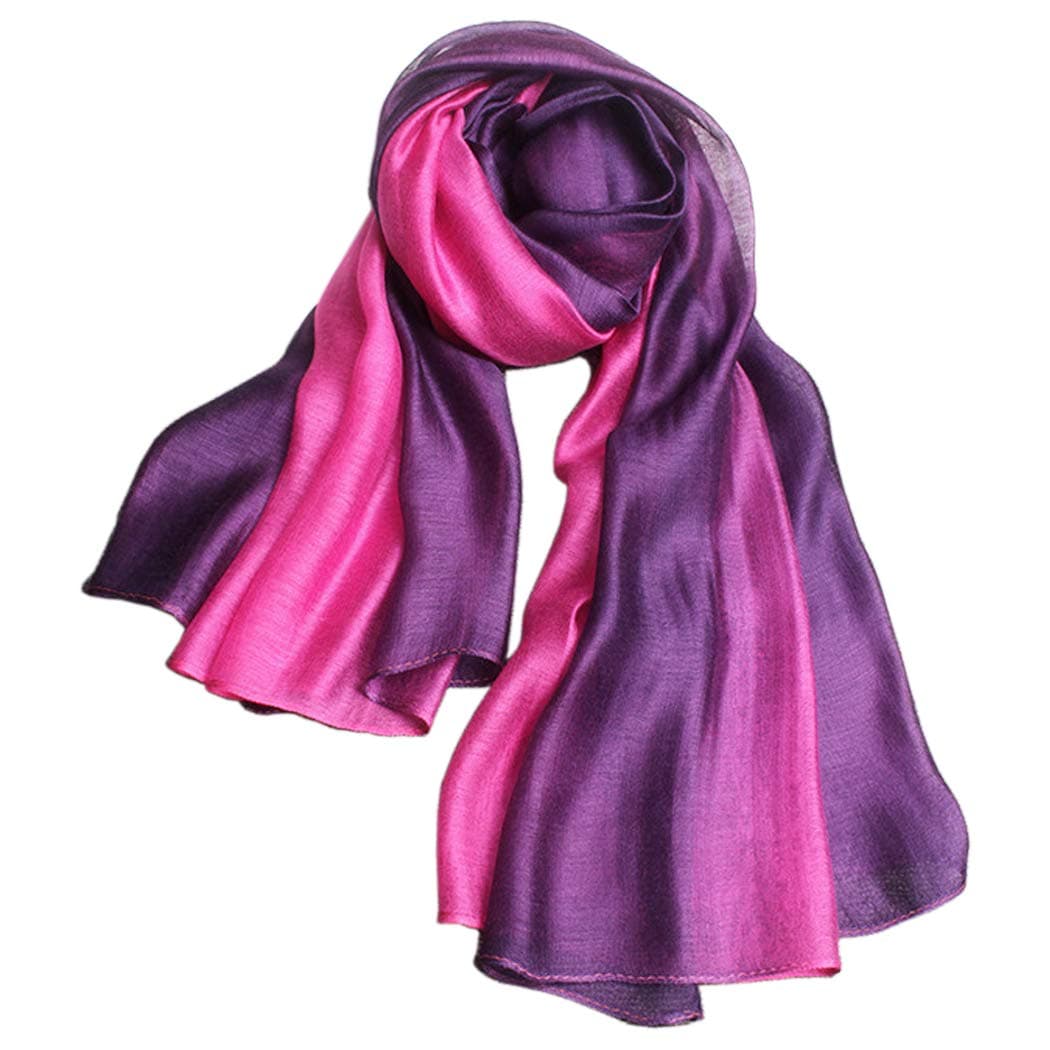 Cotton Silk Scarf Elegant Soft Wraps Color Shade Scarves for Women