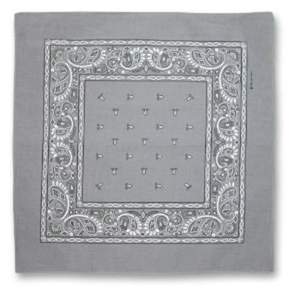 GREY COTTON BANDANA PAISLEY PRINT 22 SQUARE INCHES