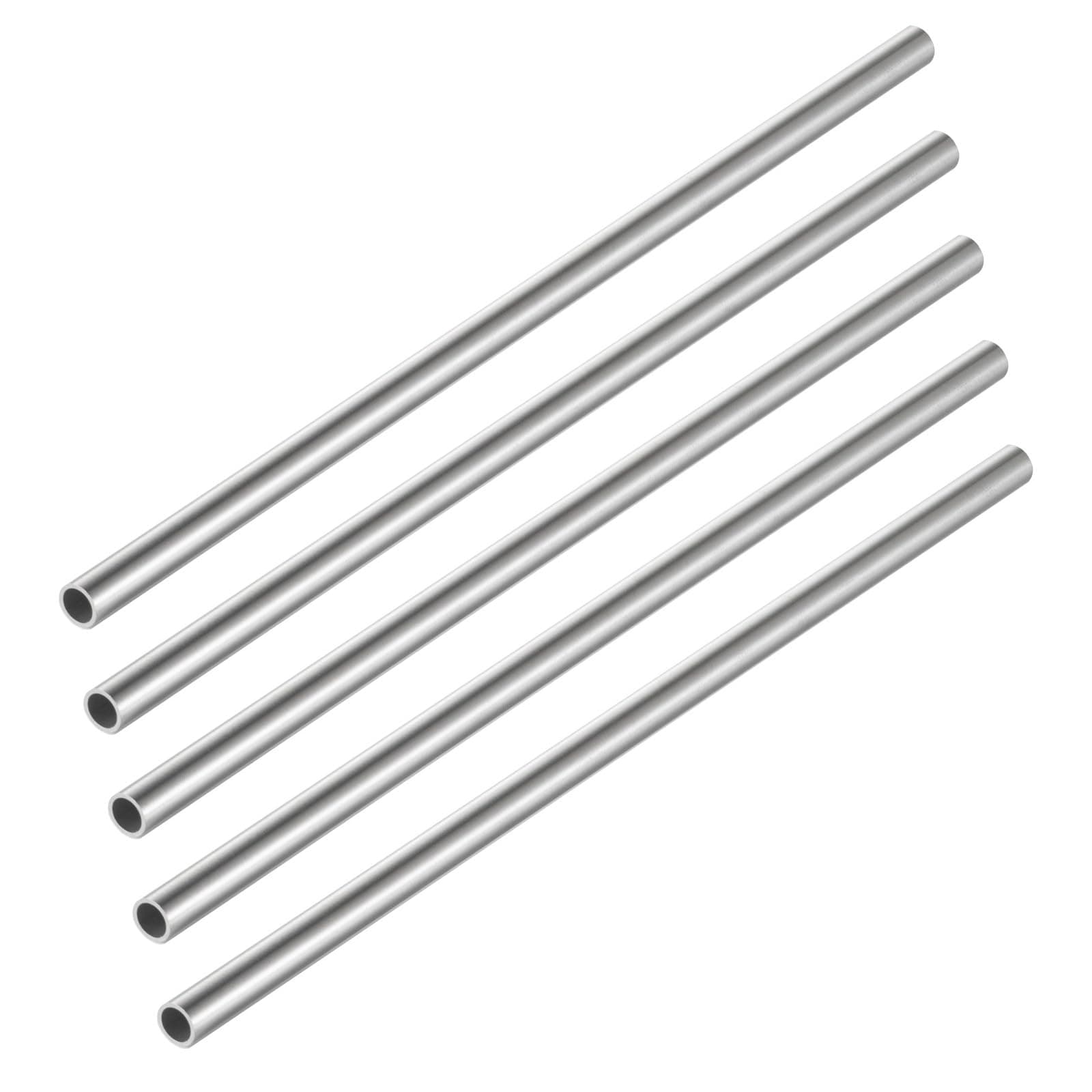Eowpower 5 Pieces 304 Stainless Steel Round Capillary Metal Tube Tubing Pipe 1/4 inch X 5.35 mm, OD x ID Length 300 mm