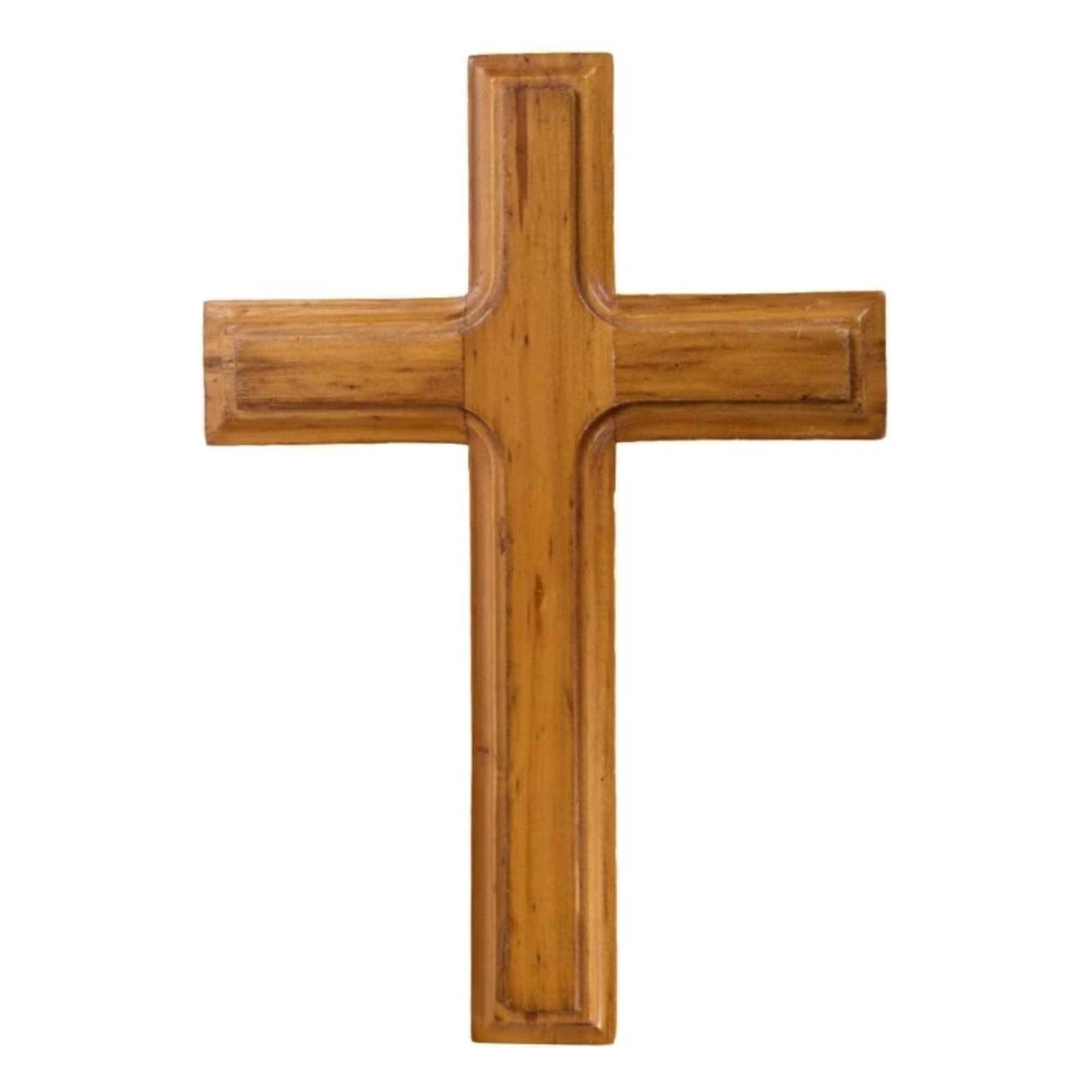 Devotional Gifts UK Wooden Cross. Plain Holy Land cross, Olive Wood by Wood Cross