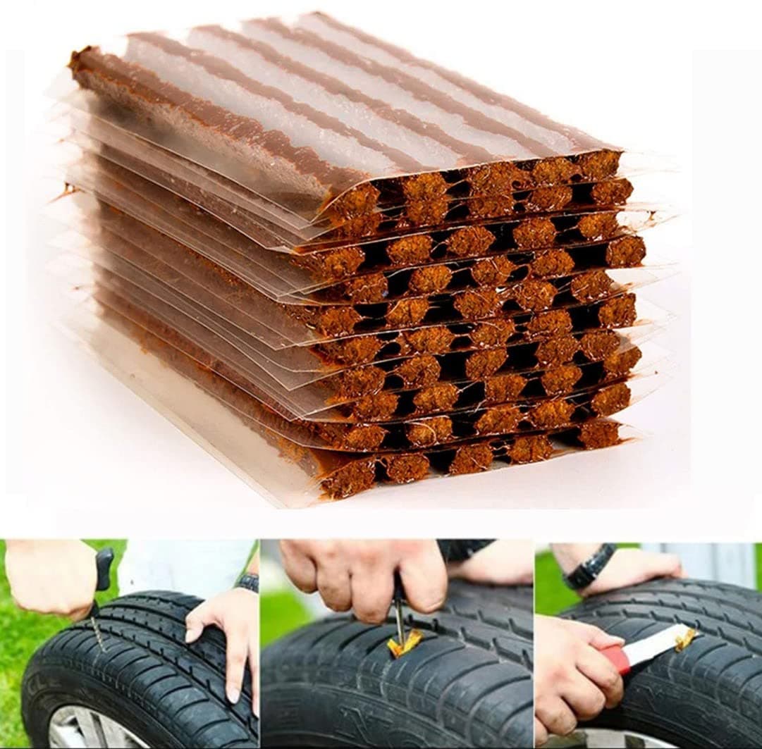 60 X Tubeless Tyre Puncture Repair Strips/Plugs for Car/Bike Use
