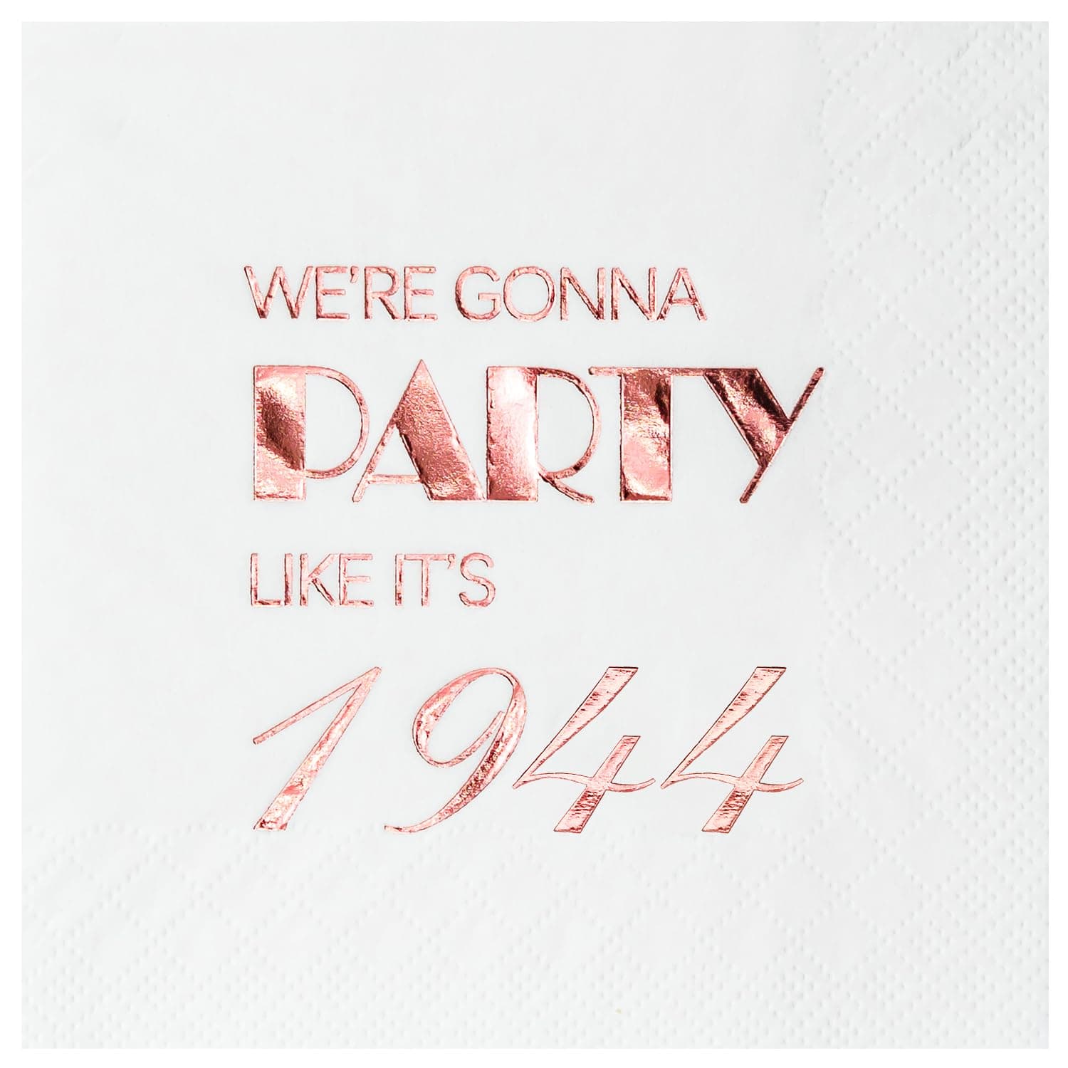 Crisky 80th Birthday Cocktail Napkins Rose Gold for Women 80th Birthday Party Decorations for Cake Dessert Berverage Table, 80th Birthday Party Supplies 50 Pcs Disposable Napkins, 3-Ply