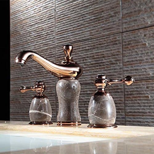 YUPE Lavatory Mixer Tap European copper antique jade gold hot and cold water basin tap , rose-gold Bathroom Sink Faucet