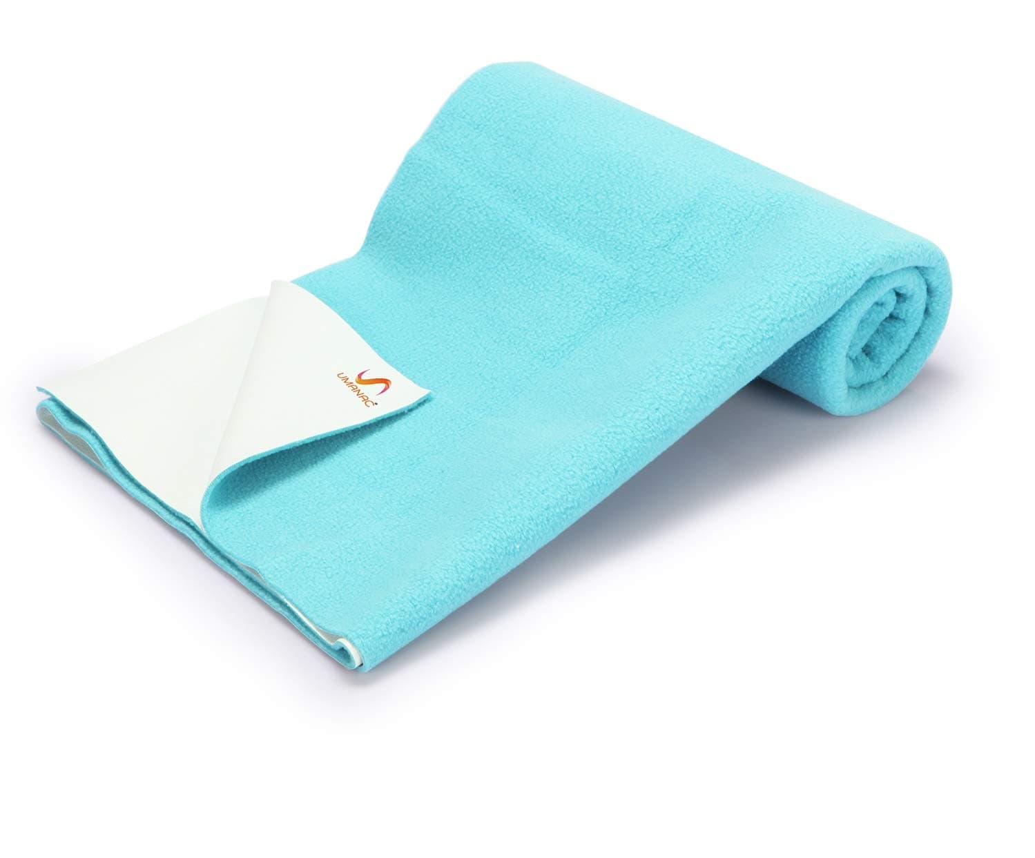 Umanac Baby Waterproof Crib Sheet | Peacock Blue, Medium (27.5 in x 39 in) - Bed Pad, Bed Wetting Mattress Pad, Washable, Reusable Incontinence Underpad sheet Protector for Toddler, Children and Adult