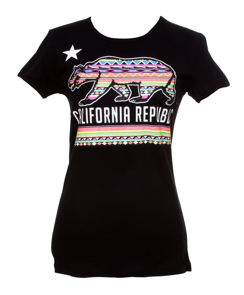 Gravity Trading Womens California Republic Tribal Bear Short-Sleeve T-Shirt