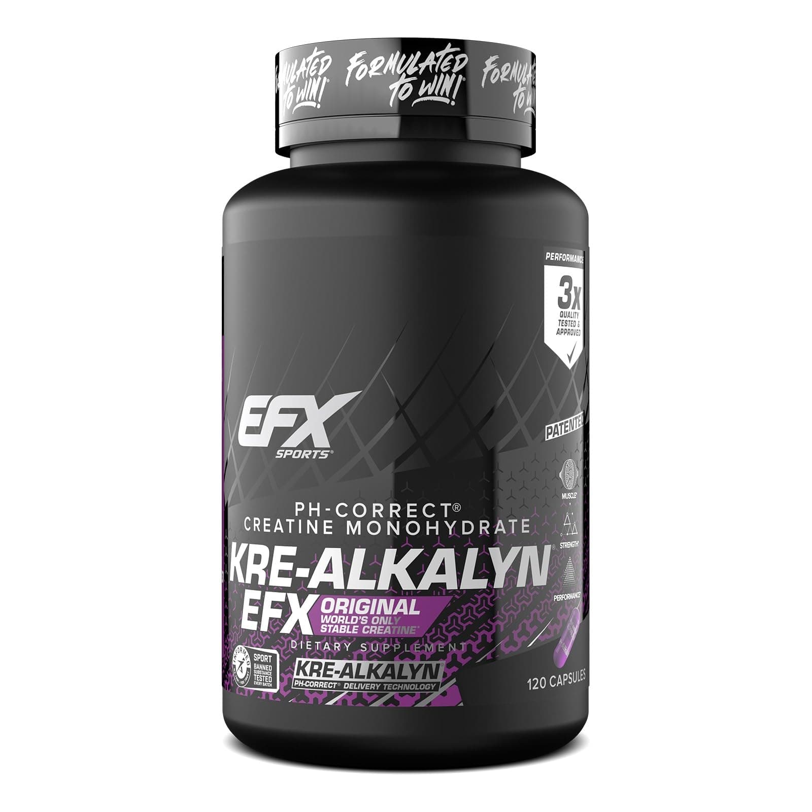 Kre-Alkalyn EFX | pH Correct Creatine Monohydrate Pill Supplement | Strength, Muscle Growth & Performance | 60 Servings, 120 Capsules