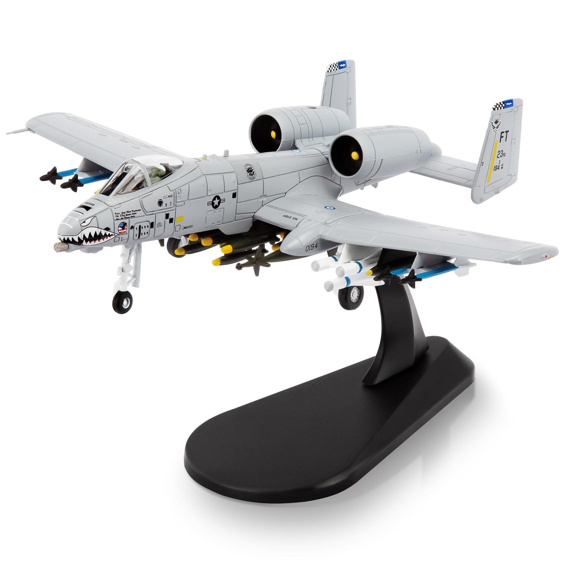 1/100 A-10 Thunderbolt II Warthog Attack Planeï¼Ë†Painted Versionï¼â€° Metal Fighter Military Model Diecast Plane Model for Collection or Gift