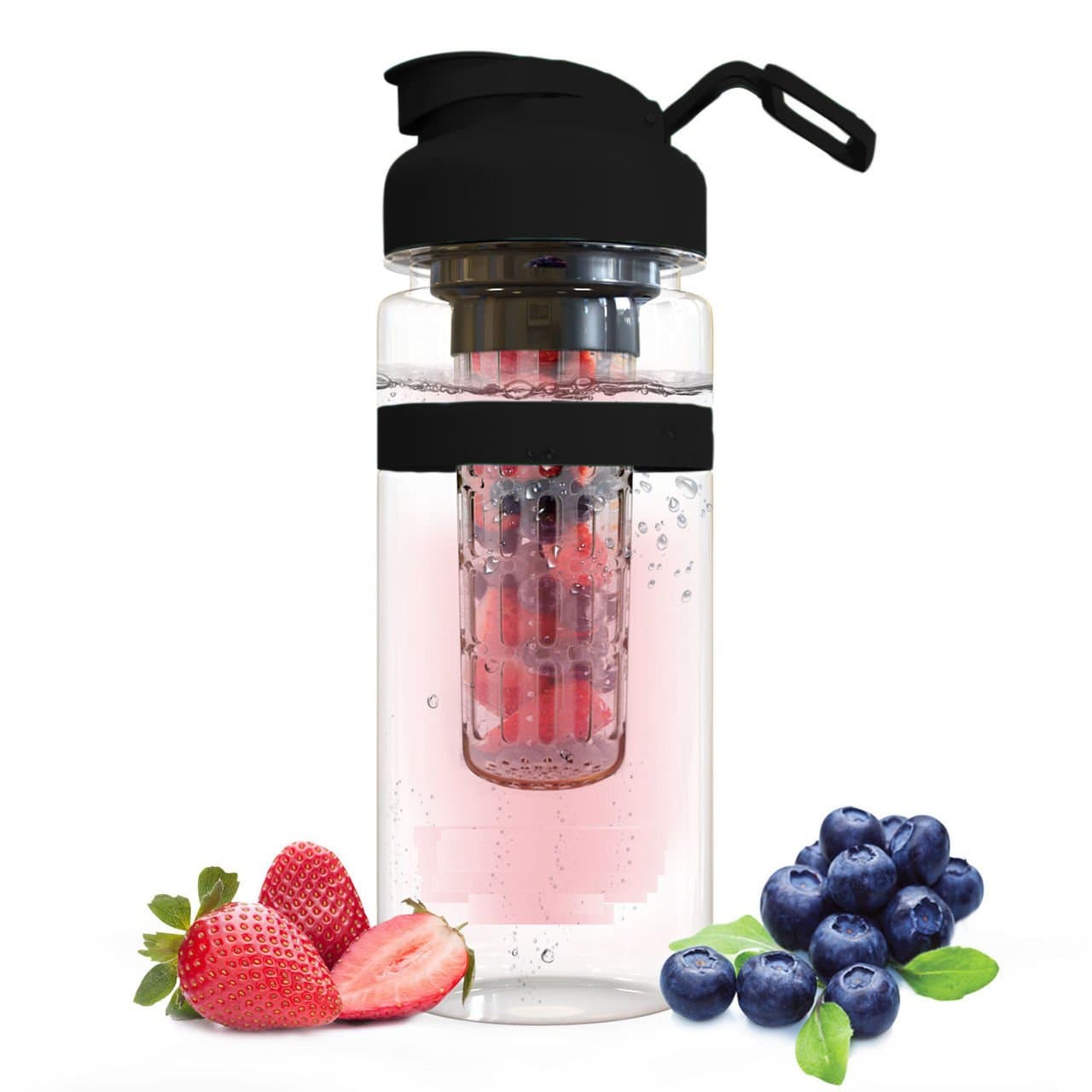 Fruit Infuser Water Bottle – Insulated Sports Bottle – Flip Top Travel Tumbler – Leak Proof, Shatterproof, BPA-Free Tritan Plastic 32 oz