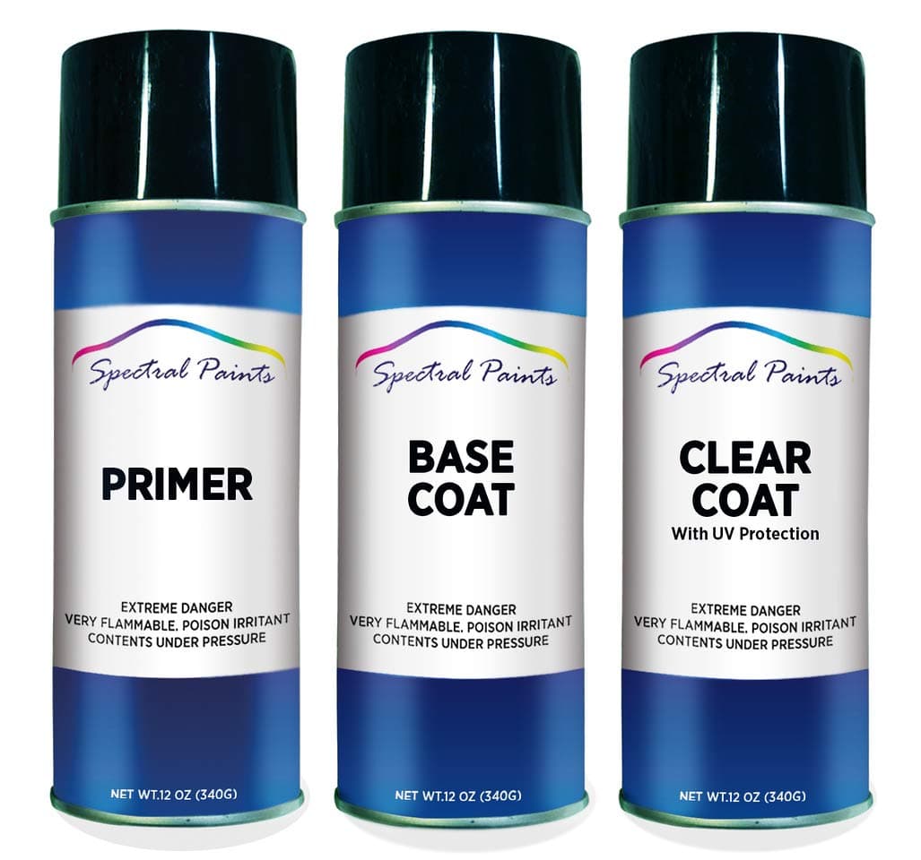 Spectral Paints Compatible/Replacement for Honda B610M Midnight Blue Beam Metallic - Aerosol Primer, Touch-Up Spray Paint & Clear