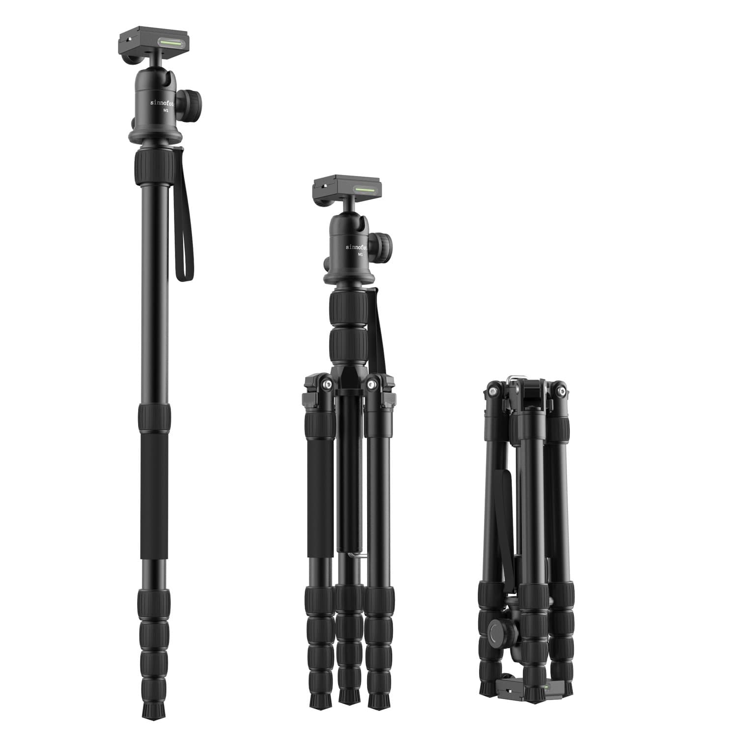 Sinnofoto®M2522 55.9" Aluminum Portable Travel Lightweight Camera Tripod with 1/4" Quick Release Plate on 360 Degree Exquisite CNC Shaped Tripod Ball Head Ballhead For DSLR Camera,Camcorder