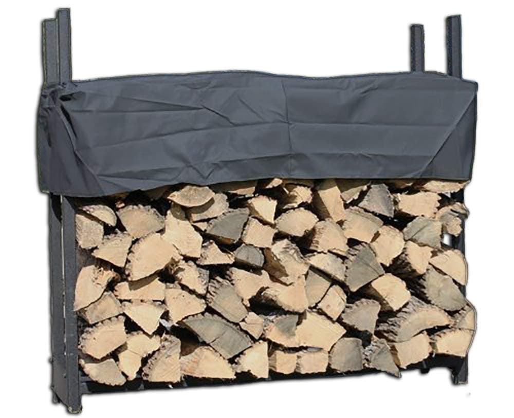 Woodhaven 4' Firewood Rack with seasoning cover