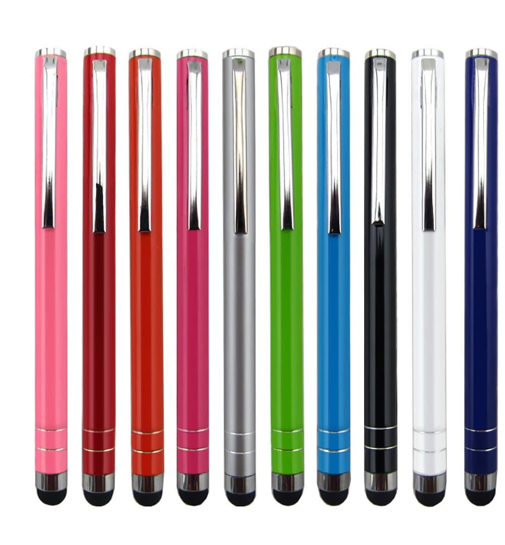 Stylus pens for touch screens iPhone iPad tablet Android smartphones and Capacitive devices, 10 Colors, iBart