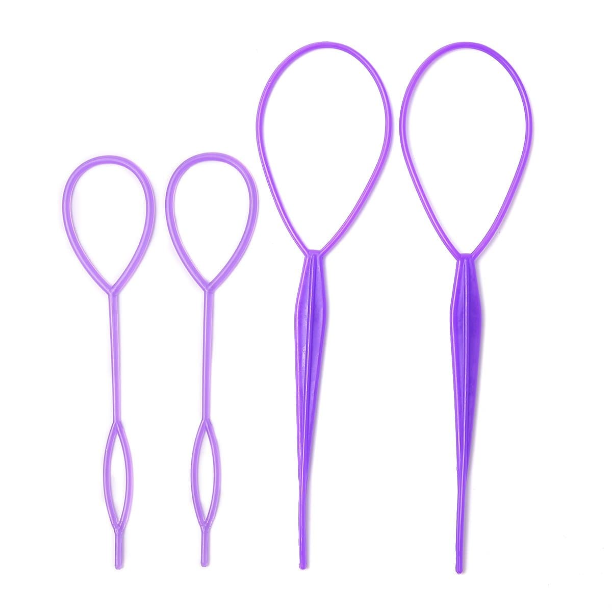 Yigou Tail Hair Kit Tool Black 4pcs 2Big 2Small (purple)