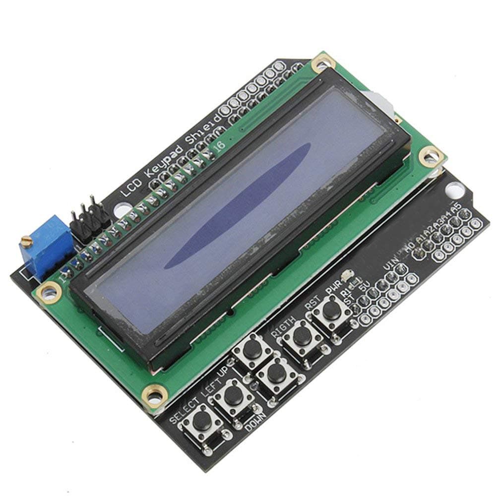 HiLetgo 1602 LCD Keypad Shield 1602 LCD Expansion Shield Board Blue Backlight 4.5-5.5V for Arduino Duemilanove Robot