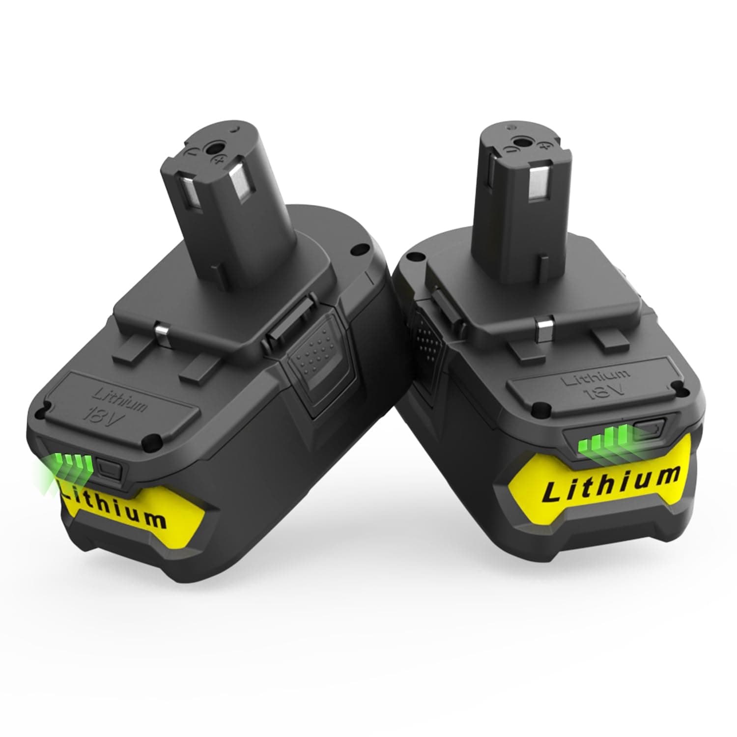 Powilling 2Packs 6.5Ah Battery Replacement for Ryobi 18V Battery, 18 Volt Lithium ion Batteries Compatible with Ryobi 18V Cordless Tools P108 P107 P105 P104 P103 P102