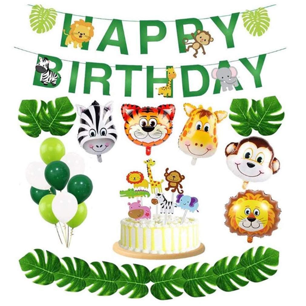AM ANNA Jungle Theme Party Supplies for Birthday Decorations (35 Pieces)