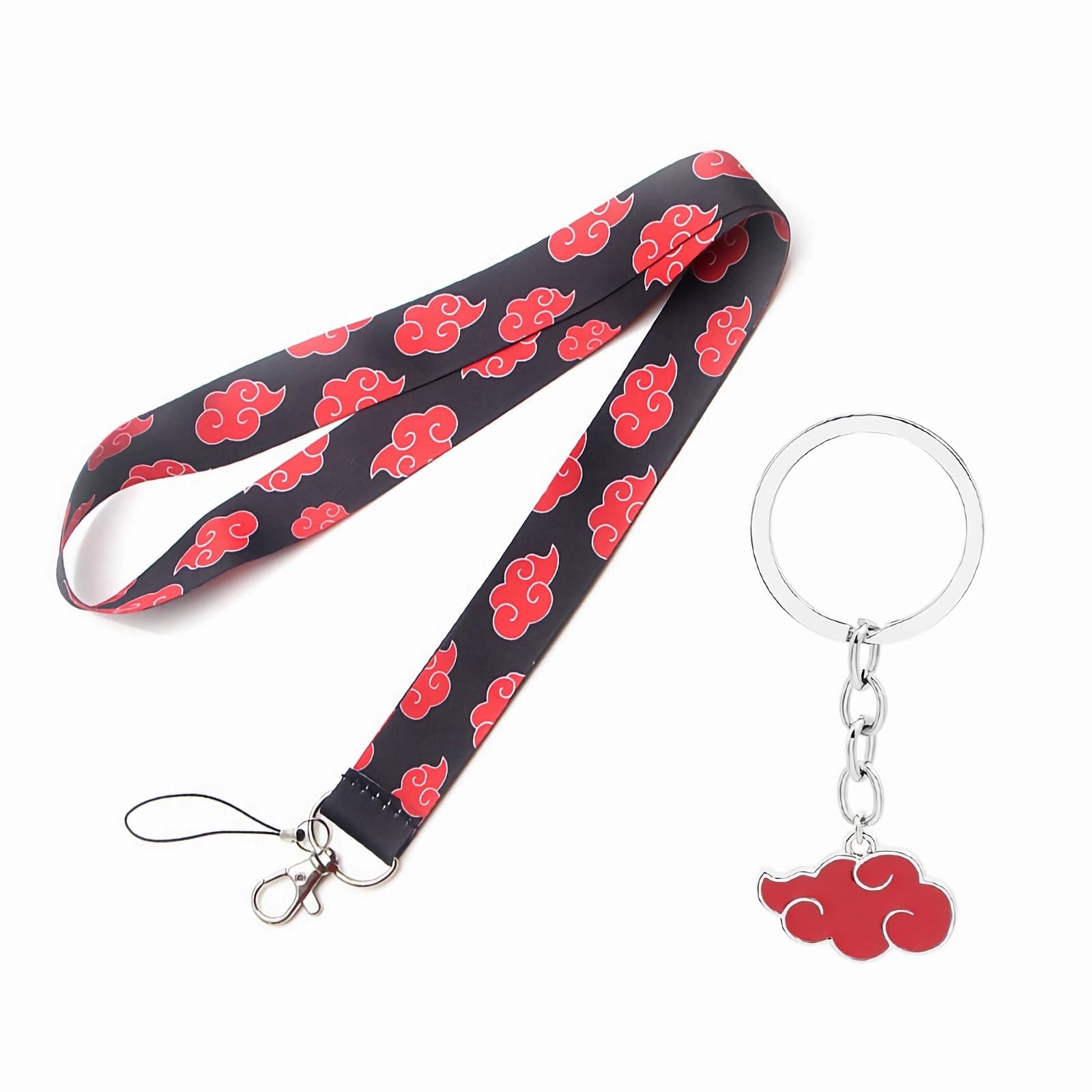 Anime Lanyard Akatsuki Keychain Alloy Lanyard Keychain With Cloud Gift for Anime Fans