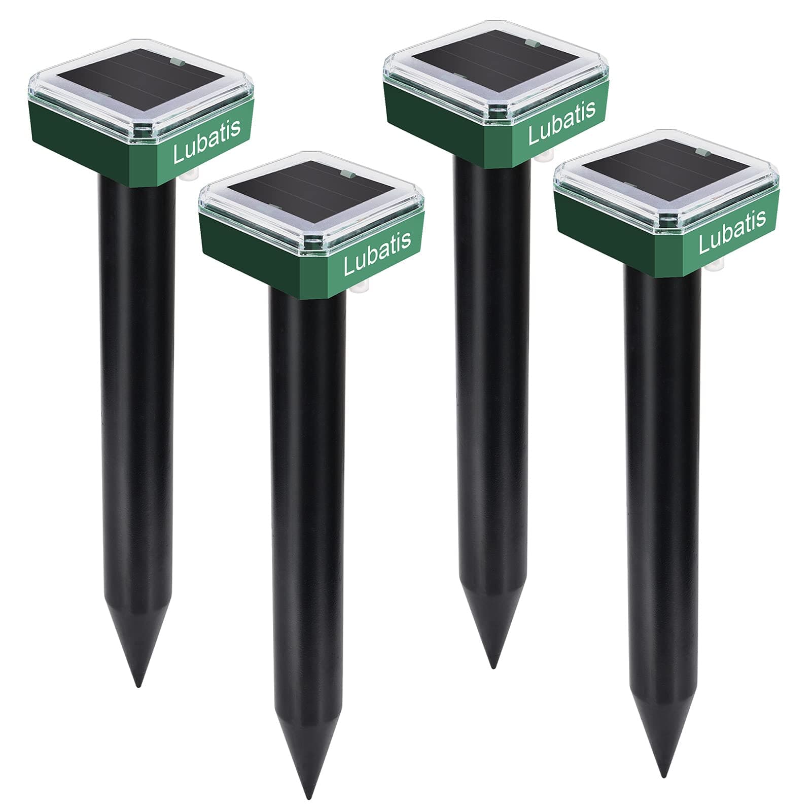 Lubatis 4 Pack Mole Repellent Mole Chaser Solar Mole Repeller Gopher Repellent Vole Groundhog Deterrent Sonic Spikes Keep Moles Out of Yard Lawn