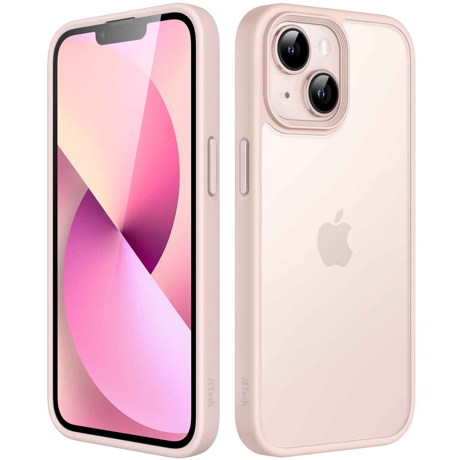 JETech Matte Case for iPhone 13 6.1-Inch, Shockproof Military Grade Drop Protection, Frosted Translucent Back Phone Cover, Anti-Fingerprint (Chalk Pink)