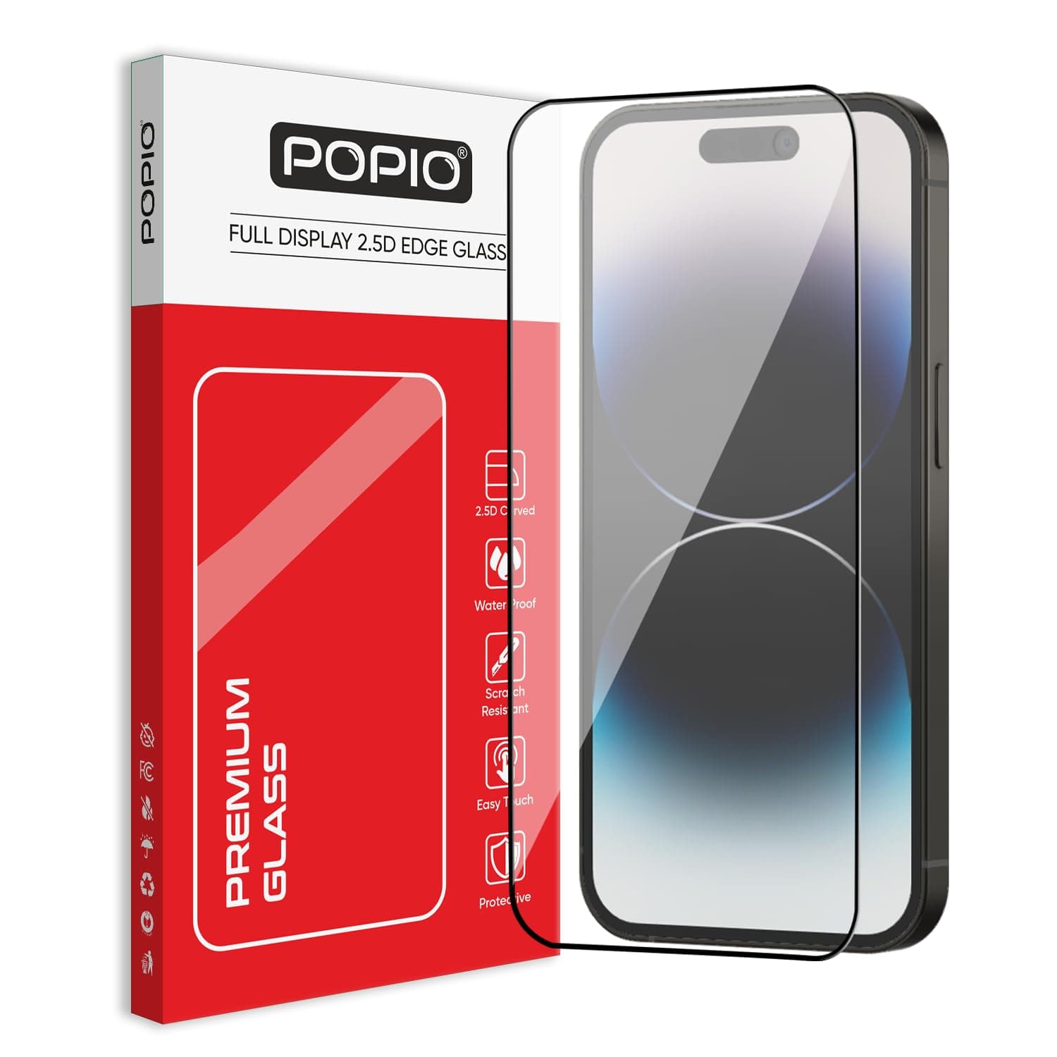 POPIO Military-Grade Gorilla Tempered Glass For iPhone 14 Pro | 9H Hardness, Edge-to-Edge, Bubble-Free