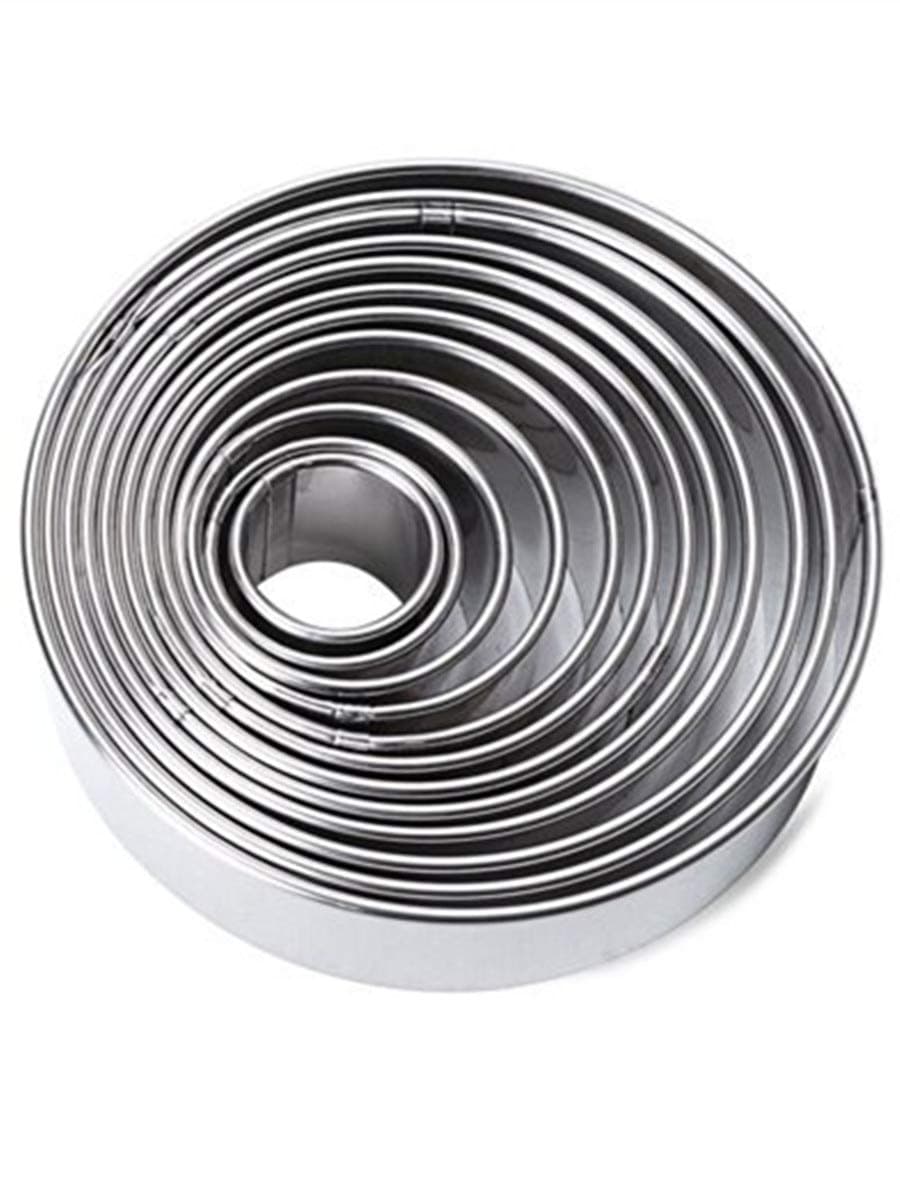 - Stainless Steel Commercial Round Cookie Cutter (Set of 12 Cutters)