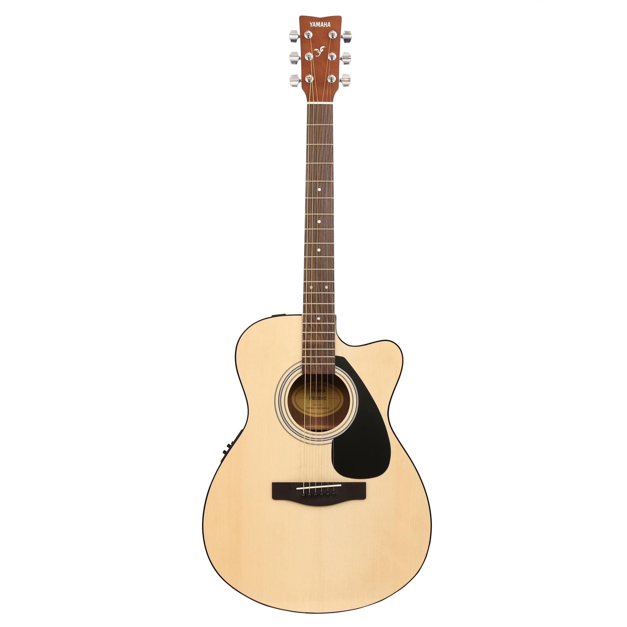 FSX80C Semi-Acoustic Cutaway Guitar – Natural Finish, 6 Strings, Full-Size, Built-in Pickup, Rich Tone, Comfortable Playability, Ideal for Beginners & Performers