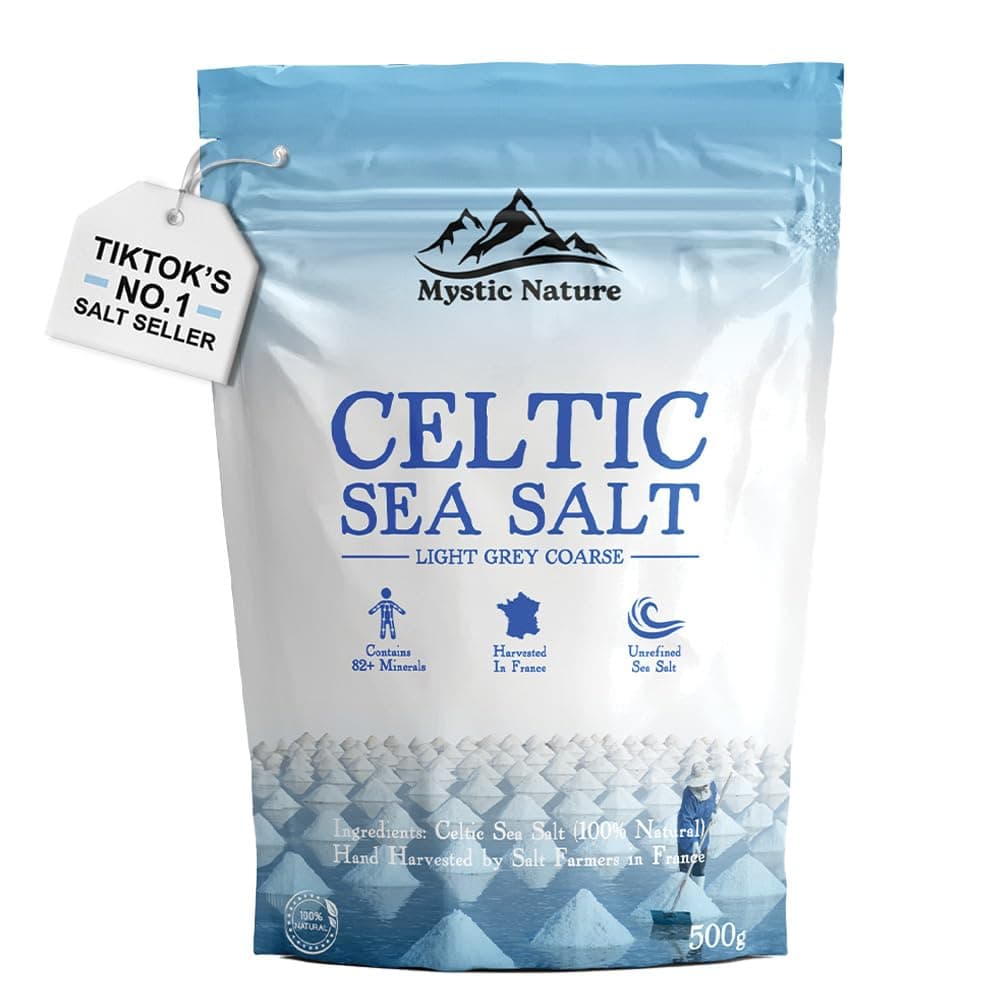 Celtic Sea Salt, 500 g, 100% Natural Unrefined Celtic Salt, Hand Harvested Using Sustainable and Eco Practices, Contains Over 82 Minerals